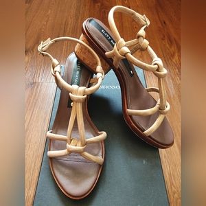 Like NIB Matt Bernson suede rose gold block heel sandal 7